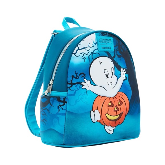NEW Loungefly Casper The Friendly Ghost Pumpkin Costume Halloween Mini Backpack - Picture 2 of 4